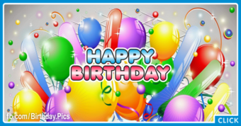 Vivid Color Balloons Happy Birthday Card