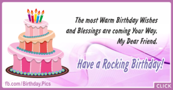 Warm Wishes Blessings Happy Birthday Card