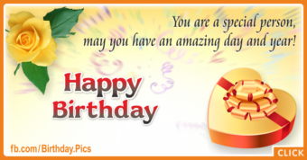 Wishing Amazing Day Happy Birthday Card