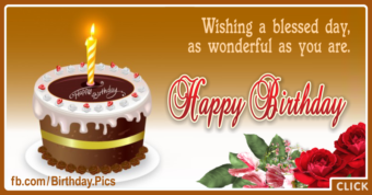 Wishing Blessed Day Happy Birthday Card