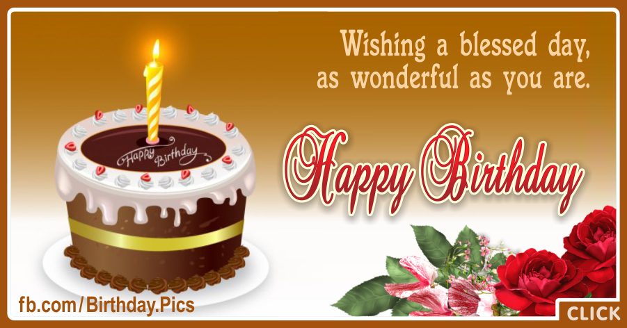Wishing Blessed Day Happy Birthday Card for celebrating