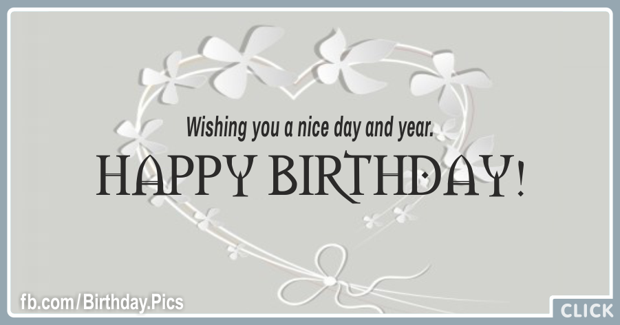 Wishing Nice Day Gray Happy Birthday Card for celebrating