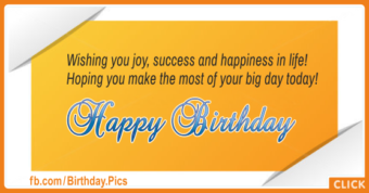 Wishing You Joy Happy Birthday Card