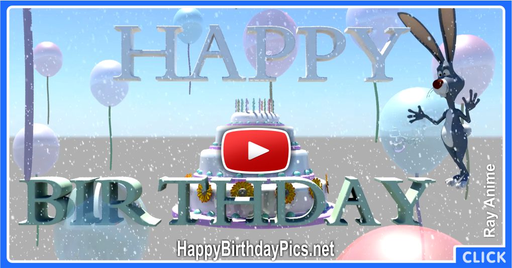 Happy Birthday Cake 3D Animation With A Bunny
