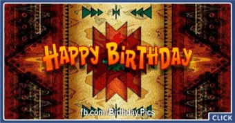 Birthday Card with Native American Rug Pattern 1