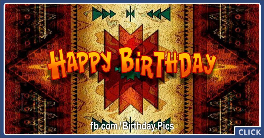 Birthday Card with Native American Rug Pattern Greeting