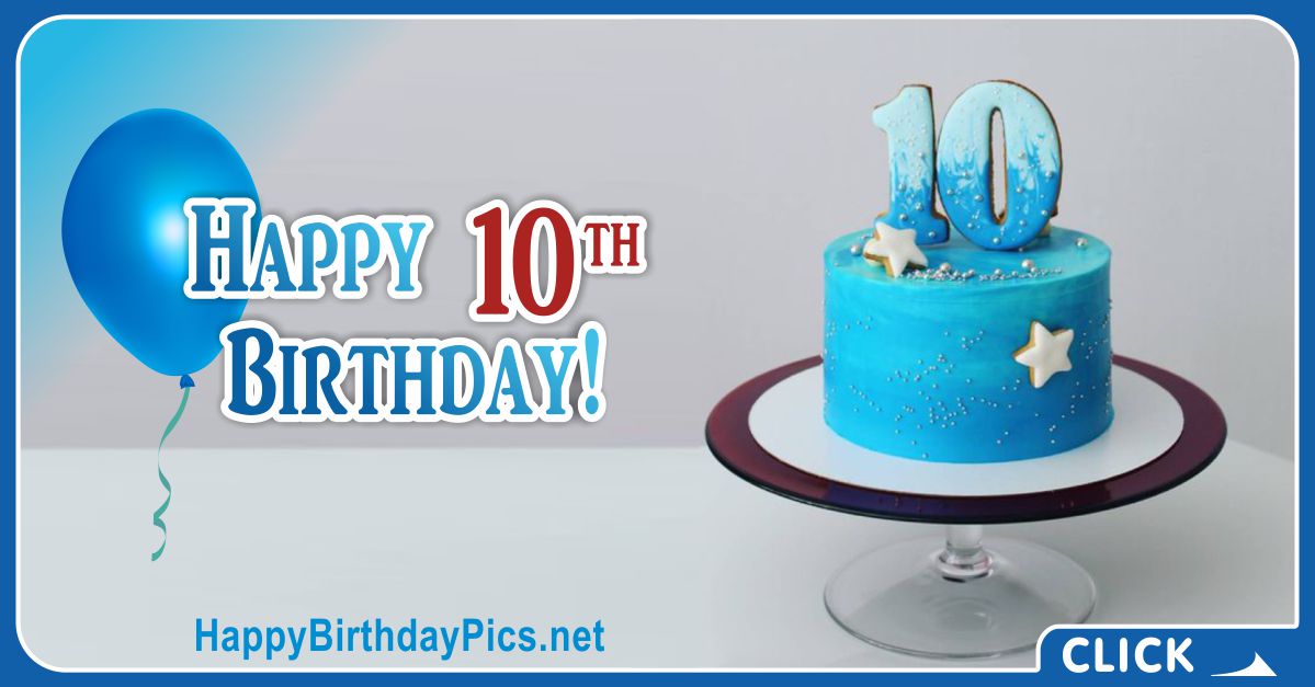 Sea-Blue Cake 10th Birthday Card Equivalents