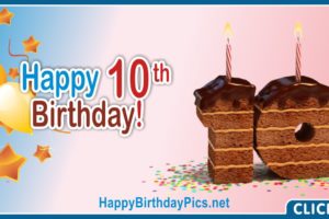 Figure-Cake 10th Birthday Card