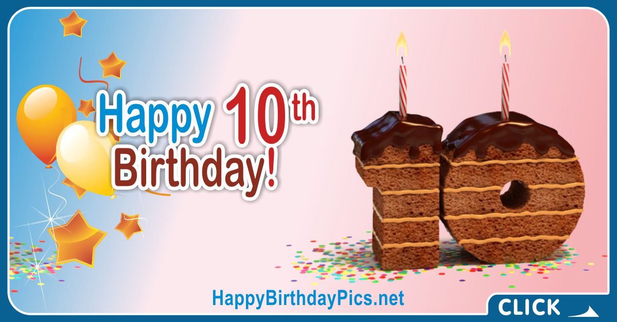 Figure-Cake 10th Birthday Card Equivalents