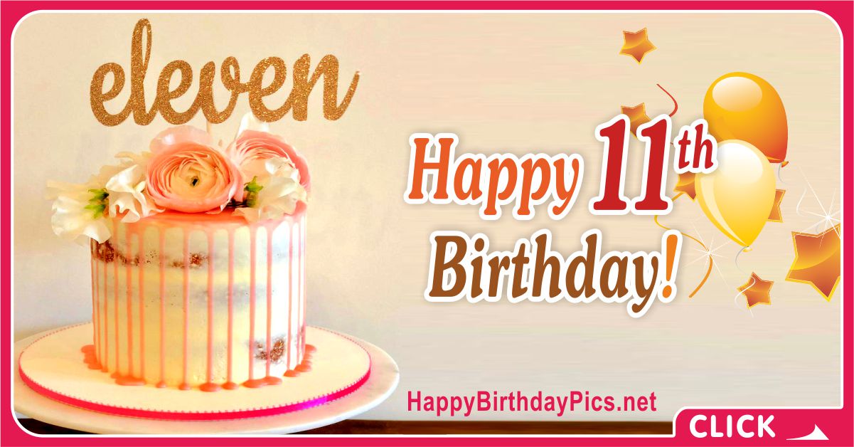 Pink Roses 11th Birthday Card Equivalents
