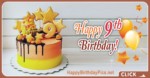 Orange Cake 9th Birthday Card