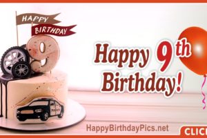 Automobile Lover 9th Birthday Card