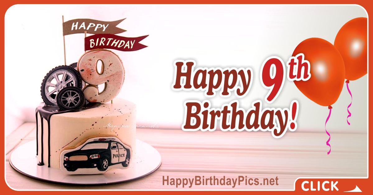 Automobile Lover 9th Birthday Card Equivalents