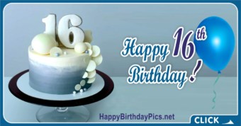 16th Birthday Blue Cake