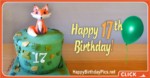 17th Birthday Green Cake Fox