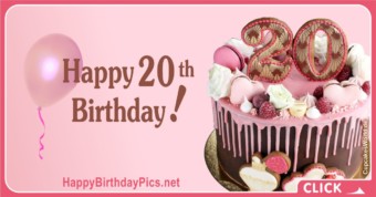 Happy 20th Birthday Pink Themed Party