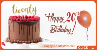 Happy 20th Birthday Chocolate Cake
