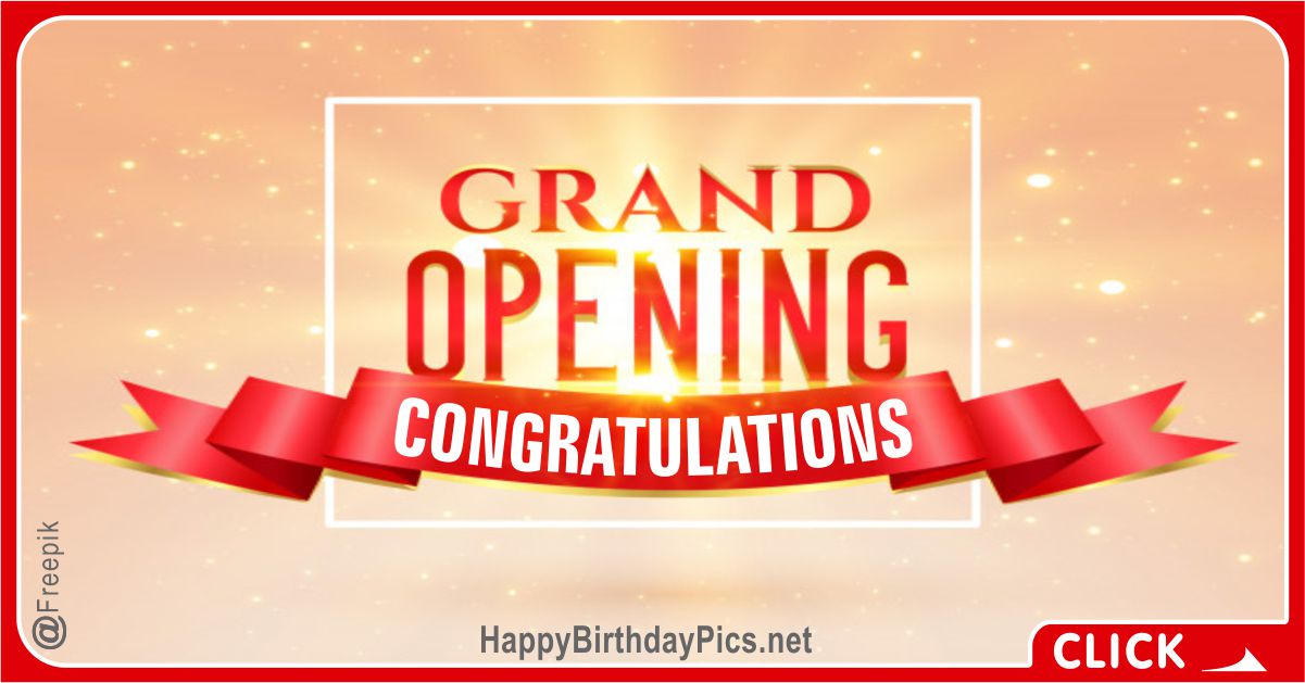 Grand Opening Congratulations Message Equivalents