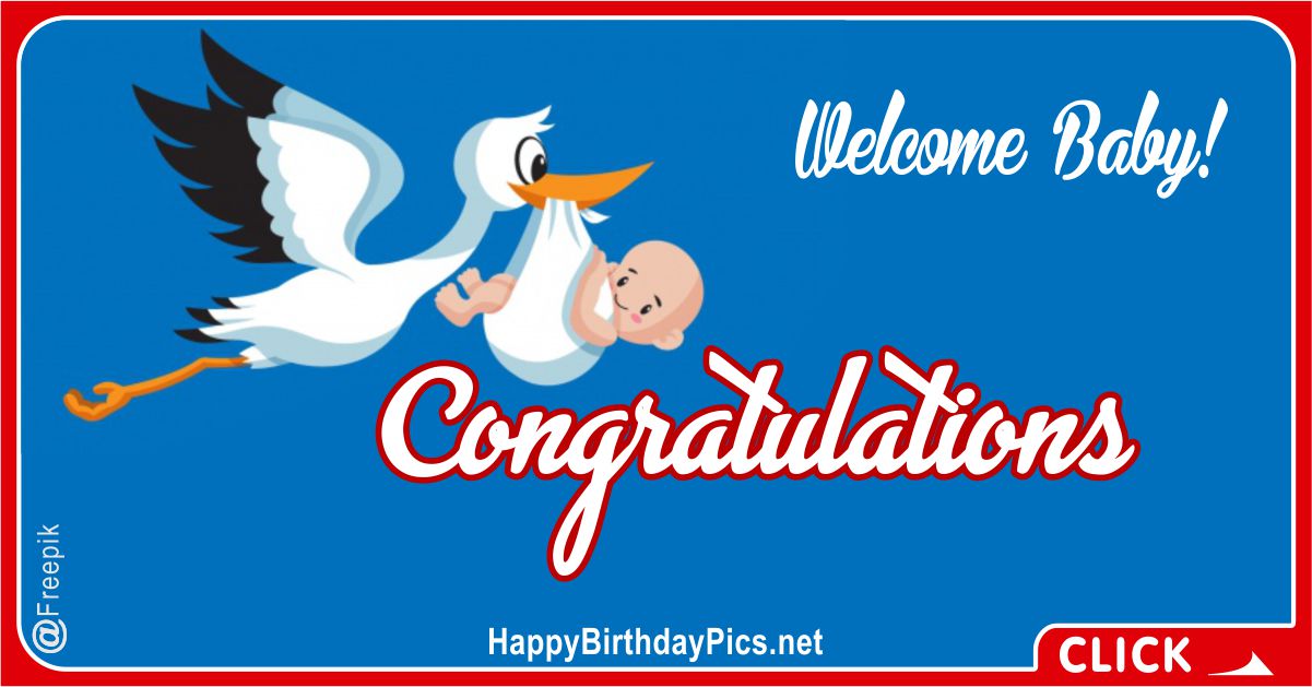 Welcome Baby Congratulations Stork Equivalents