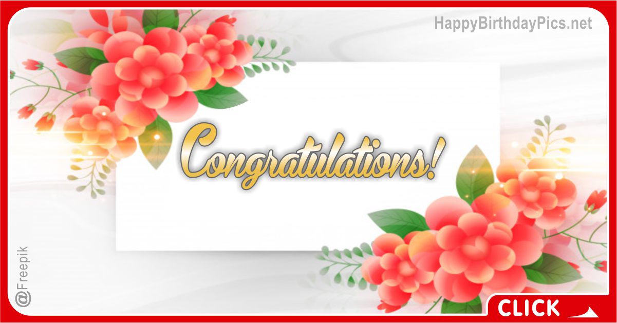 Congratulations with Flowers Card Equivalents