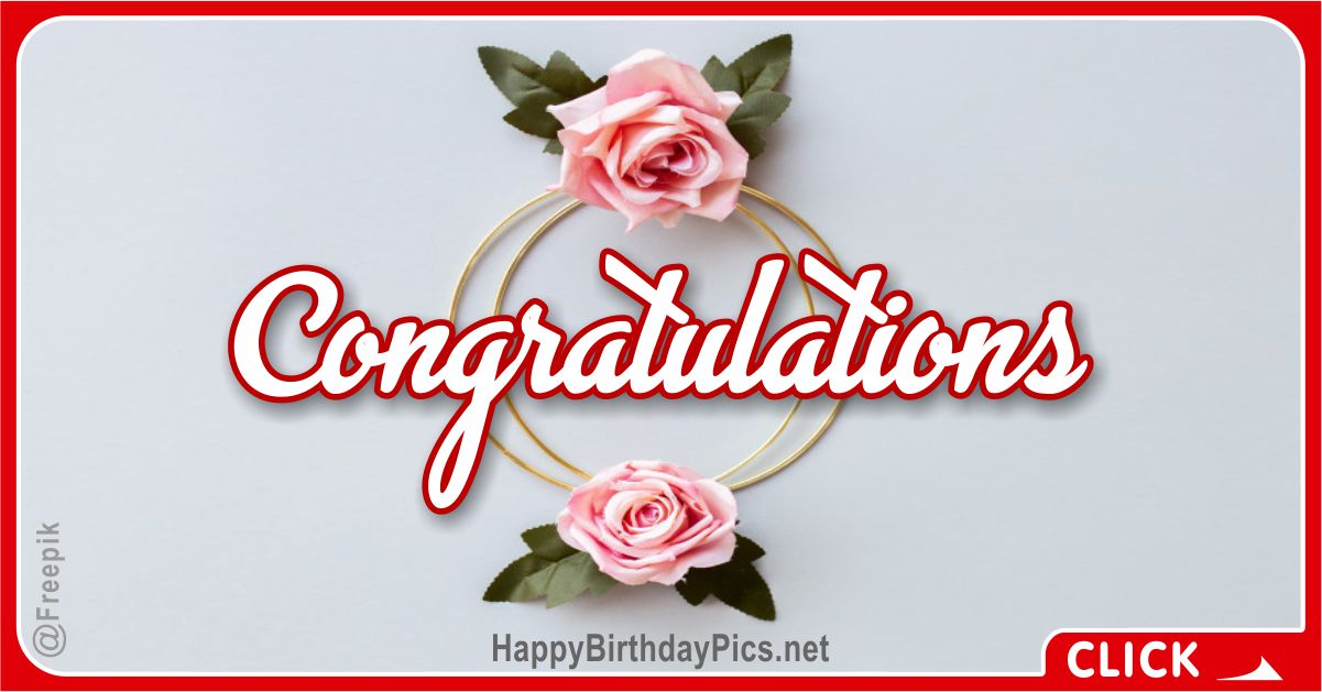 Congratulations Roses Card Equivalents