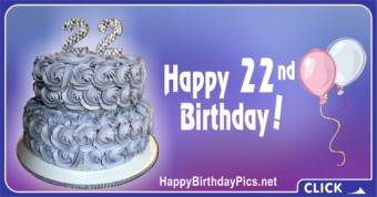 Happy 22nd Birthday with Diamonds Gemstones