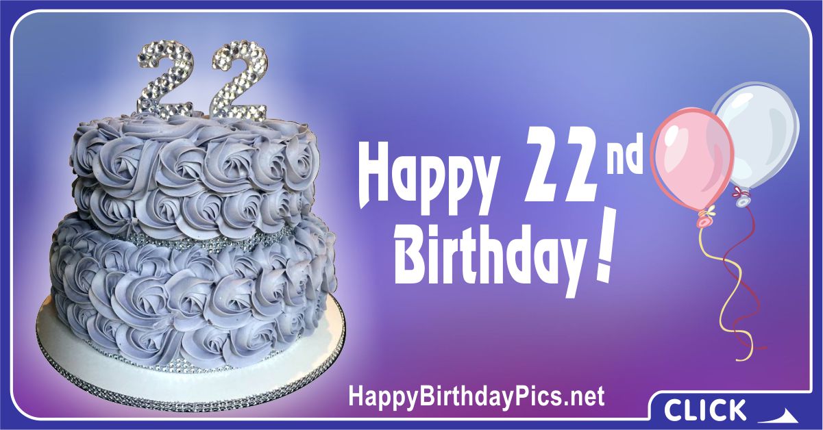 Happy 22nd Birthday with Diamonds Gemstones Card Equivalents