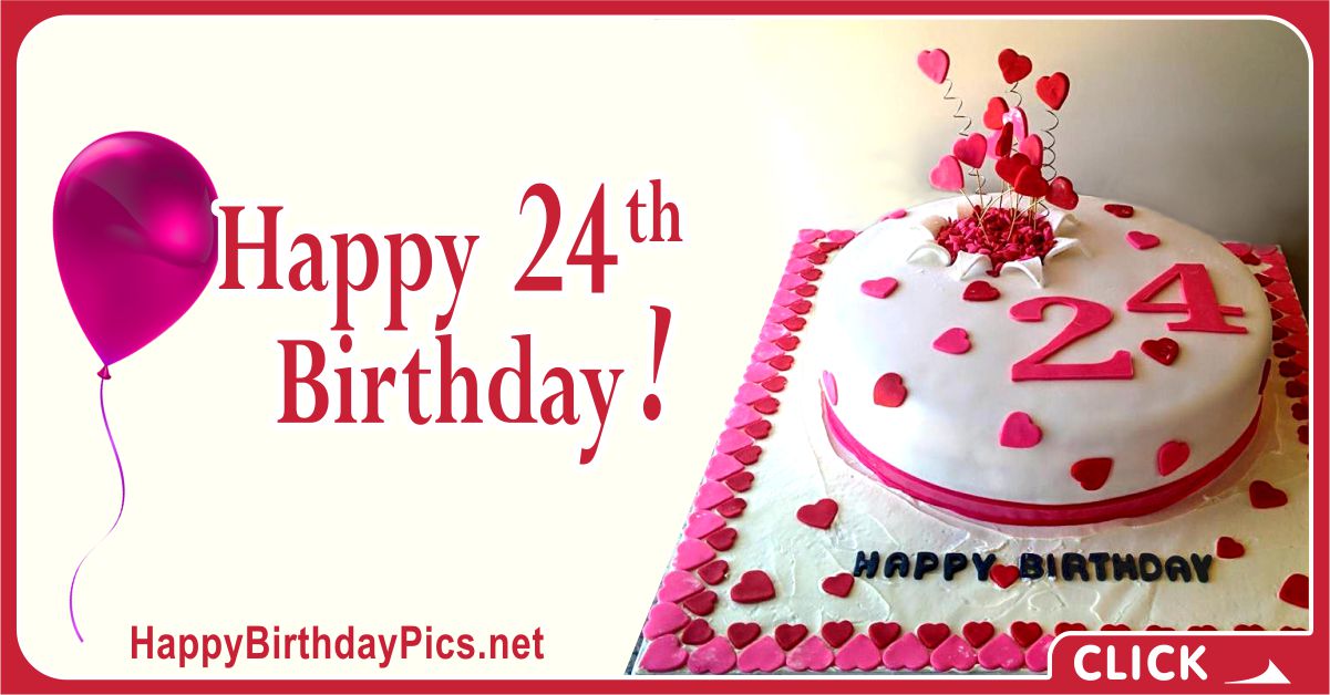 Happy 24th Birthday with Purple Hearts