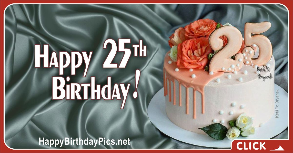 Happy 25th Birthday with Flowers and Pearls Card Equivalents