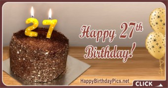 Happy 27th Birthday Wishes with Candles