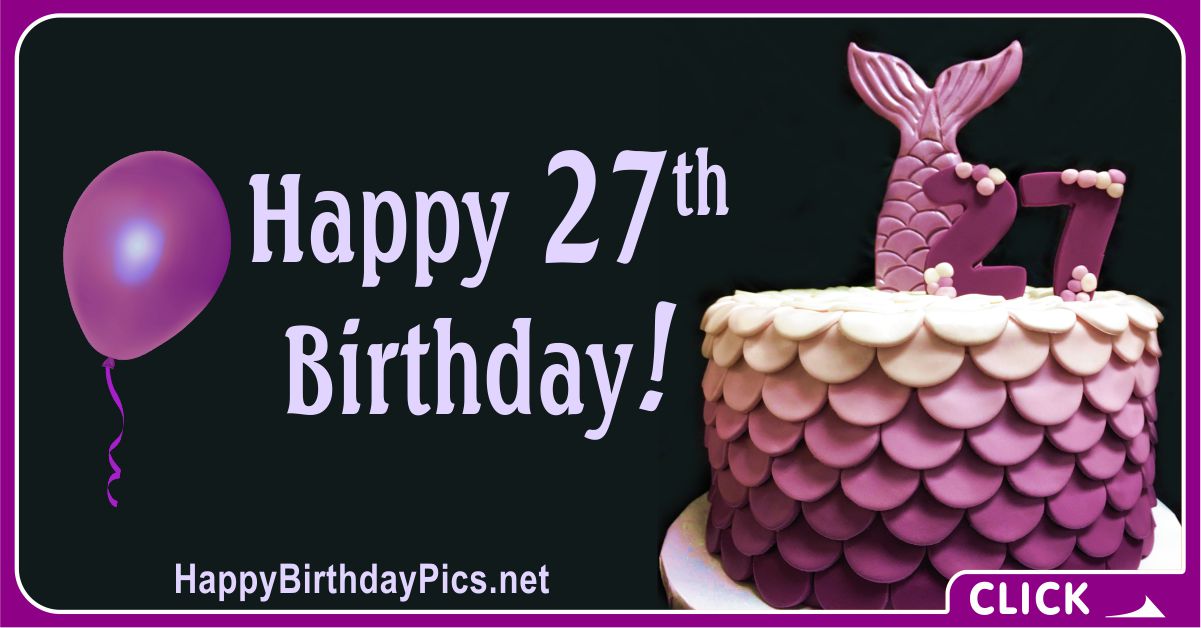 Happy 27th Birthday Fish Cake Card Equivalents