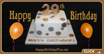 Happy 29th Birthday with Gold and Silver Coins