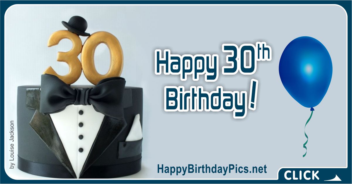 Happy 30th Birthday for Him with Tuxedo Card Equivalents