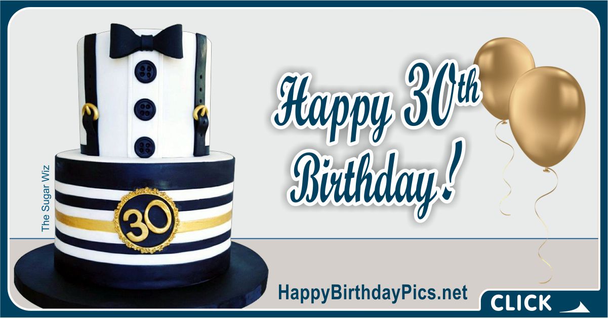 Happy 30th Birthday Video for Him Sailor Aviator Costume Card Equivalents