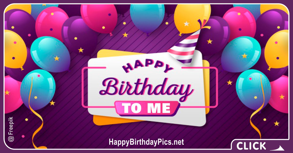 Happy Birthday to Me with Purple Theme Card Equivalents