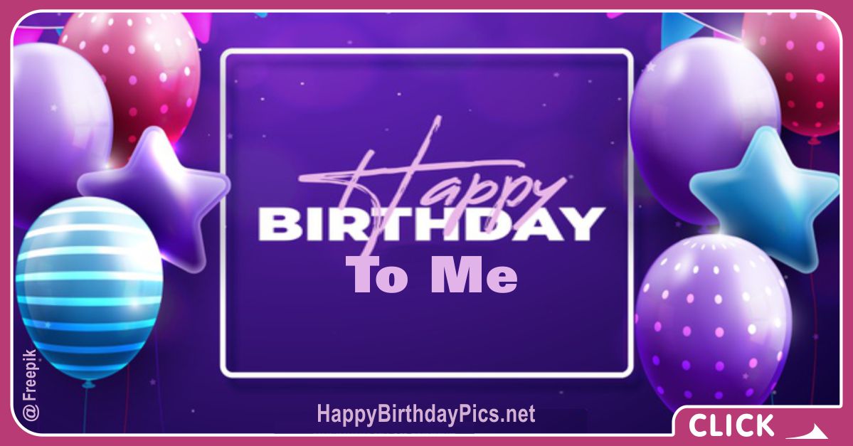 Happy Birthday to Me with Purple Balloons e-Card Equivalents