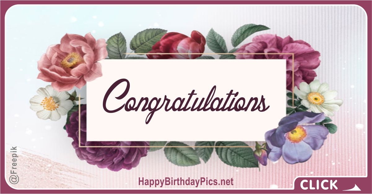 Congratulations Flowers to You Card Equivalents