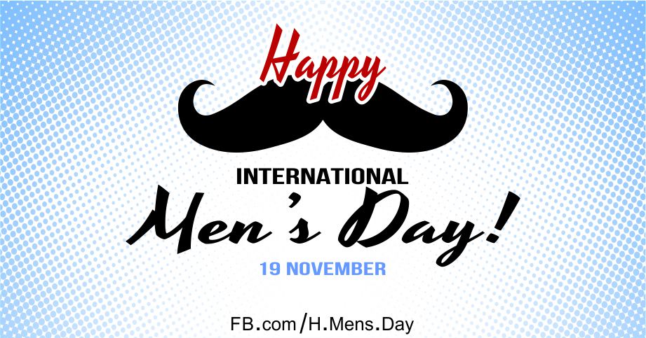 Happy Men's Day with Mustache Card Equivalents