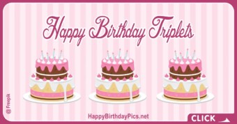 Happy Birthday Triplets - Triplets Cakes