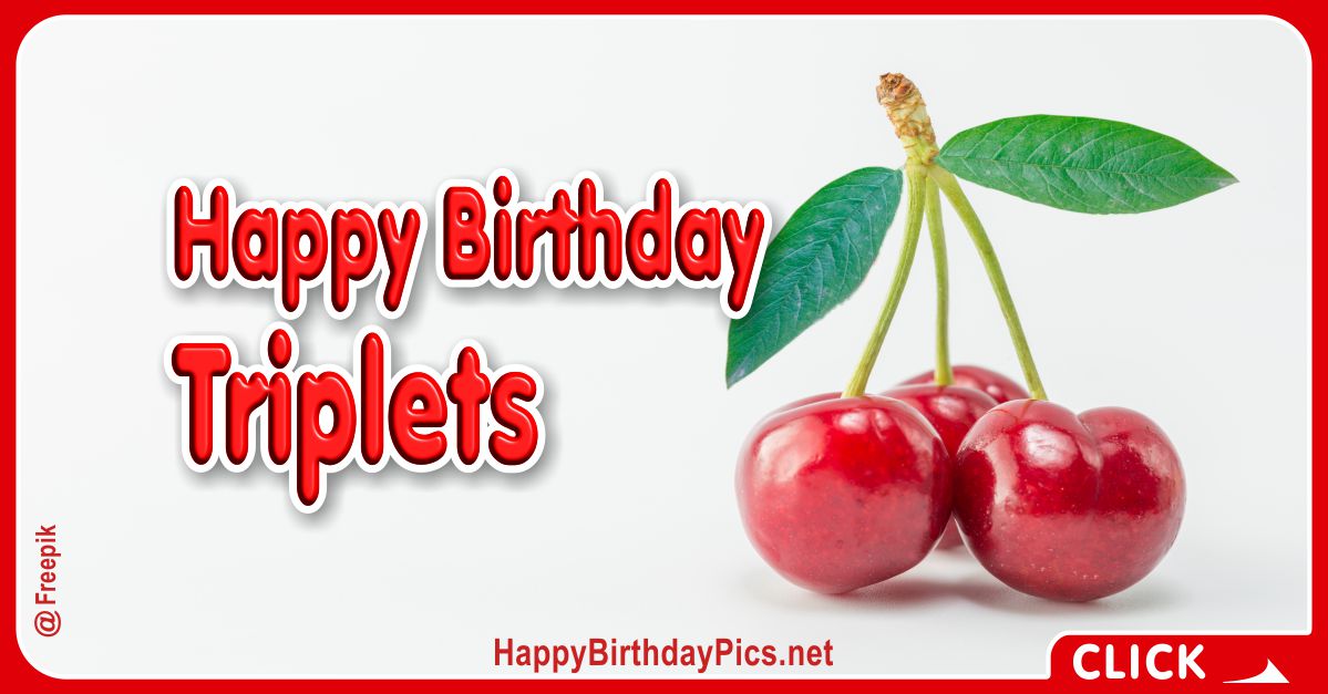 Happy Birthday Cherry Triplets Card Equivalents