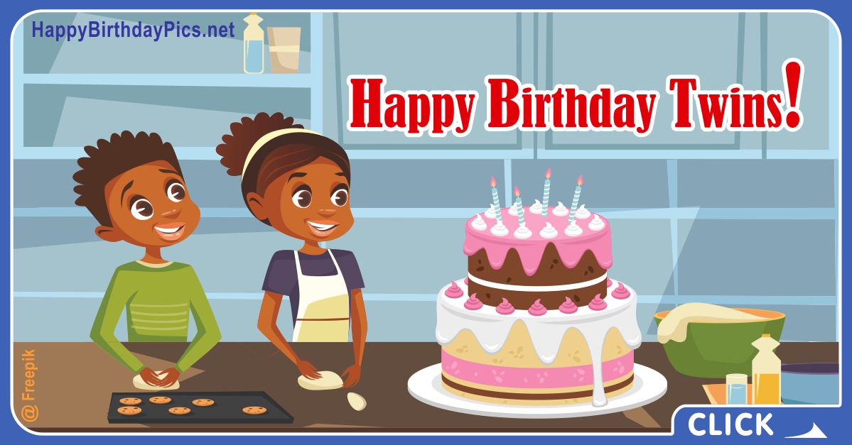 Happy Birthday African American Twins Card Equivalents