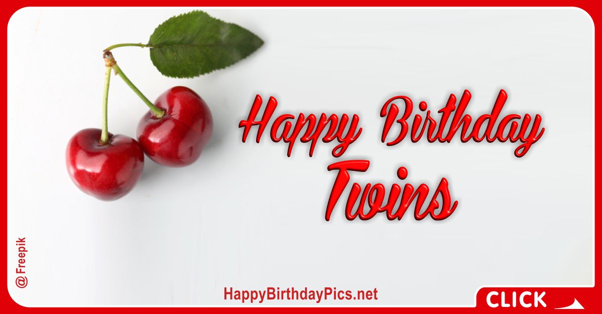 Happy Birthday Twin Cherries Card Equivalents