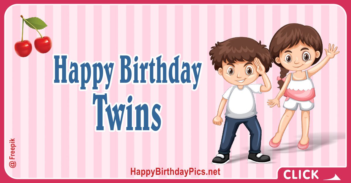 Happy Birthday Lovely Twins Card Equivalents