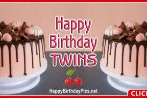 Happy Birthday with Twin Cakes