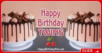 Happy Birthday with Twin Cakes