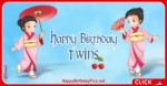 Happy Birthday Twins in Japanese Style