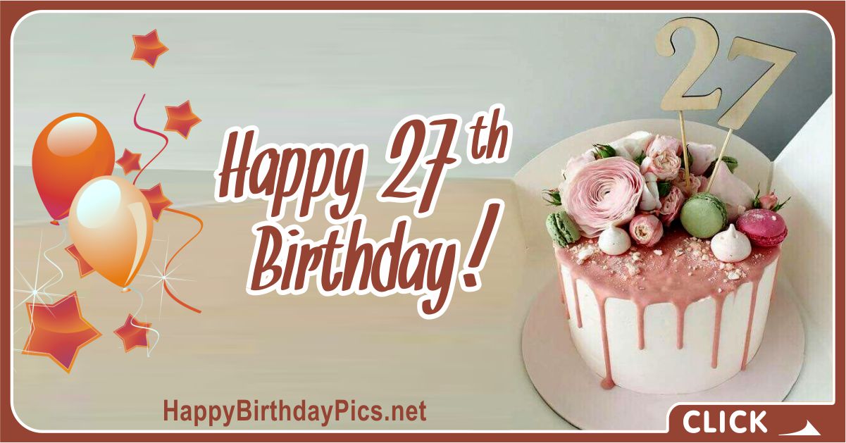 Happy 27th Birthday with Pastel Theme Card Equivalents