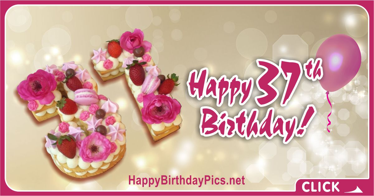 Happy 37th Birthday with Violet Flowers Card Equivalents