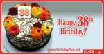 Happy 38th Birthday with Colorful Flowers