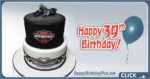 Happy 39th Birthday with Harley Davidson Motorcycle